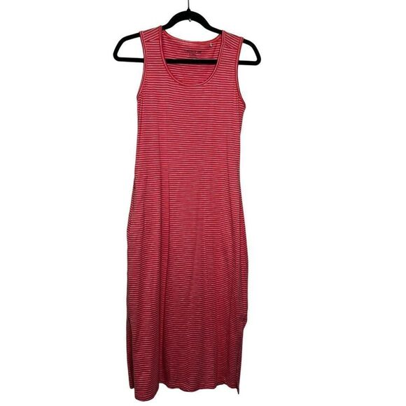 Toad & Co Orange Striped Samba Paseo Midi Tank Dress Size XS - Picture 1 of 6